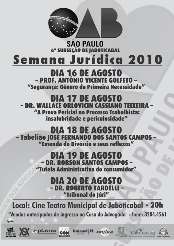 Cartaz semana juridica
