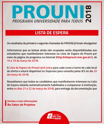 Lista de Espera - PROUNI