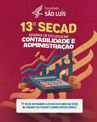 13ª SECAD - SEMANA DE ESTUDOS EM CONTABILIDADE E ADMINISTRAÇÃO