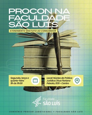 Mudança no horário de atendimento PROCON - Núcleo de Prática Jurídica